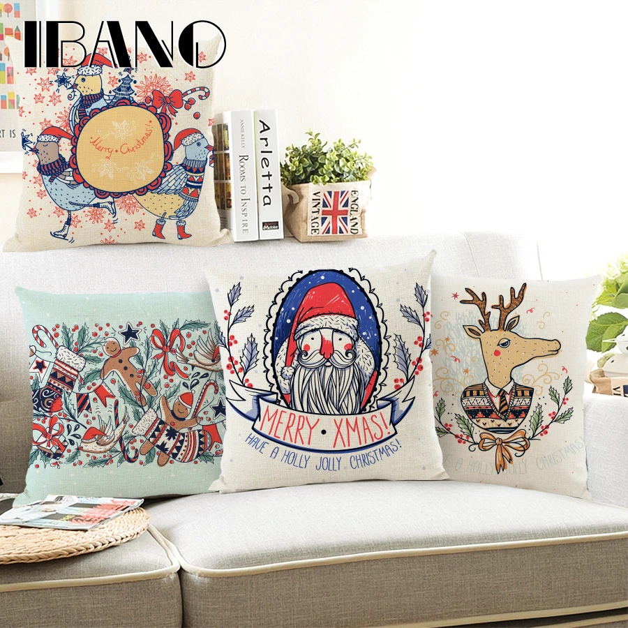 

Nordic Style Cushion Cover Merry Christmas 45x45cm Pillow Cases Happy New Year Gift Bedroom Sofa Christmas Decorations For Home