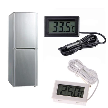 

Digital Temperature Meter Thermometer Fahrenheit Celsius Display High Accuracy Refrigerator Parts (Black)