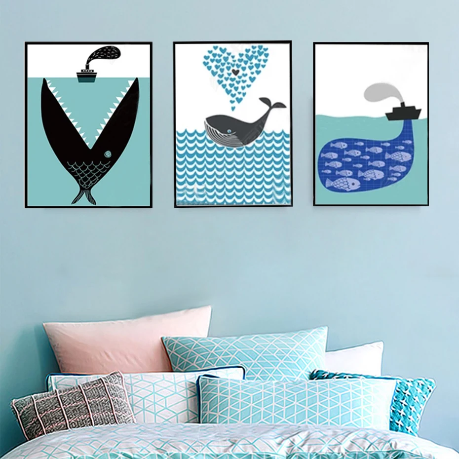 

Abstract Creatively Whale Ocean Future Canvas Painting Wall Pictures Posters Prints Pop Living Room Home Decorations