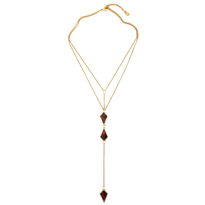Bulk Price Gold Color 2016 New Design Long Pendant Antique Jewelry Necklace Hot Sale Brown Geometric Collar Charm | Украшения и
