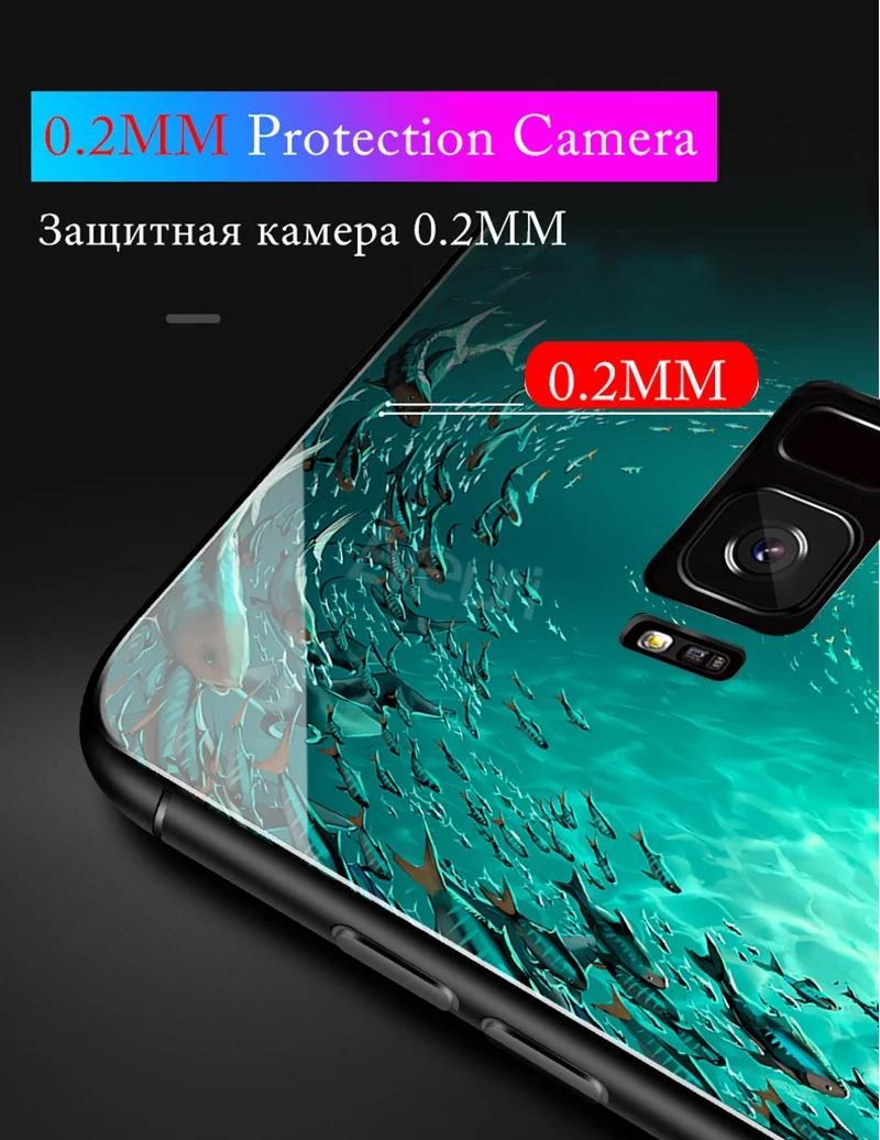 Чехол в виде светящегося стекла для samsung Galaxy Note 10 Plus S8 S9 S10 Plus Note 9 Coque Силиконовый чехол для телефона для samsung S8 Plus S9