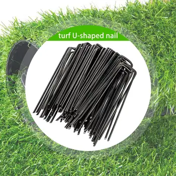 

50pcs U-shaped Multipurpose Steel Garden Fixing Nails Fixing Turf Tool For Weed Fabrics Landscape Flooring Wool Anti-bird Mesh