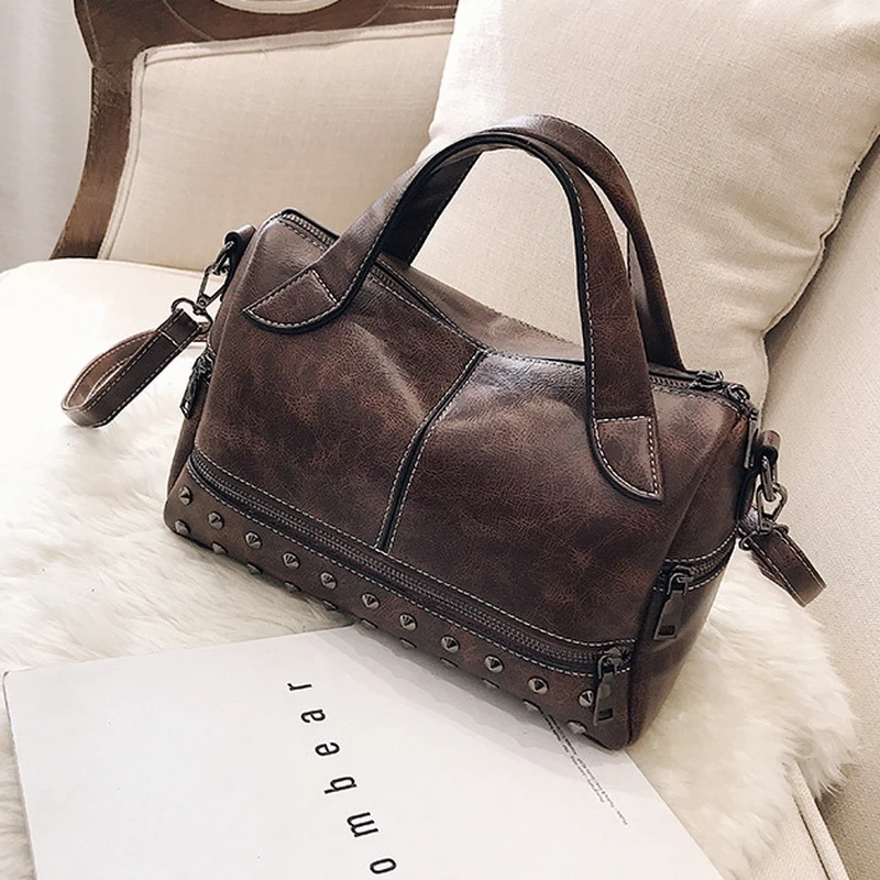 FUNMARDI خمر برشام المرأة حقائب بوسطن Crossbody حقائب النساء حقيبة كتف حقيبة ساعي من الجلد المصقول الأعلى مقبض حقيبة WLHB3002 FUNMARDI خمر برشام المرأة حقائب بوسطن Crossbody حقائب النساء حقيبة كتف حقيبة ساعي من الجلد المصقول الأعلى مقبض حقيبة WLHB3002