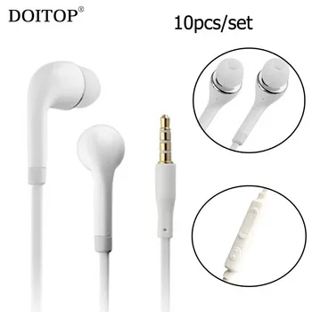 10pcs Universal 3.5mm Wired In-ear Earphone Headset Earbuds with Mic Voice Control for iPhone Samsung Xiaomi Smartphone MP3/4 O5