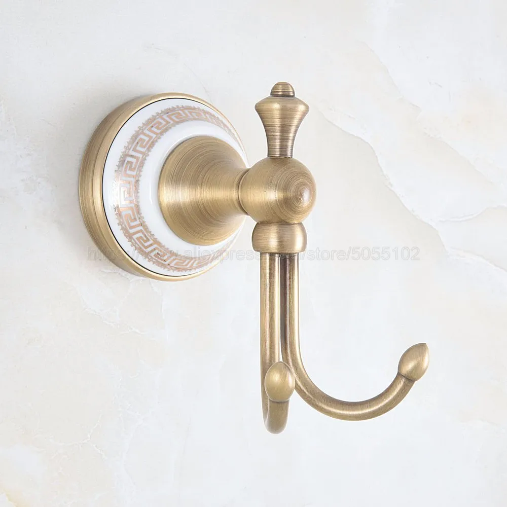 Antique Brass Clothes Hooks Wall Mounted Towel Hooks clothes hook Bathroom Accessories Robe Hook zba576