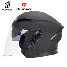 HEROBIKER мотоциклетный шлем с открытым лицом, мотоциклетный шлем с полным лицом, уличный велосипедный гоночный шлем, мотоциклетный шлем с двумя линзами