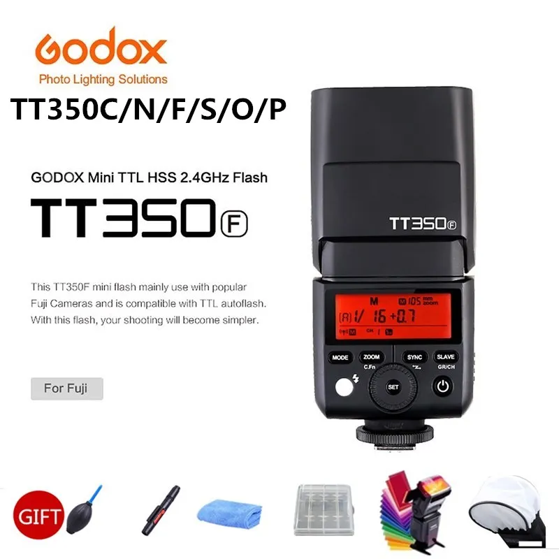 Godox Mini Speedlite TT350C TT350N TT350S TT350F TT350O Вспышка TTL HSS GN36 для Canon Nikon Sony Fuji Olympus DSLR камеры |