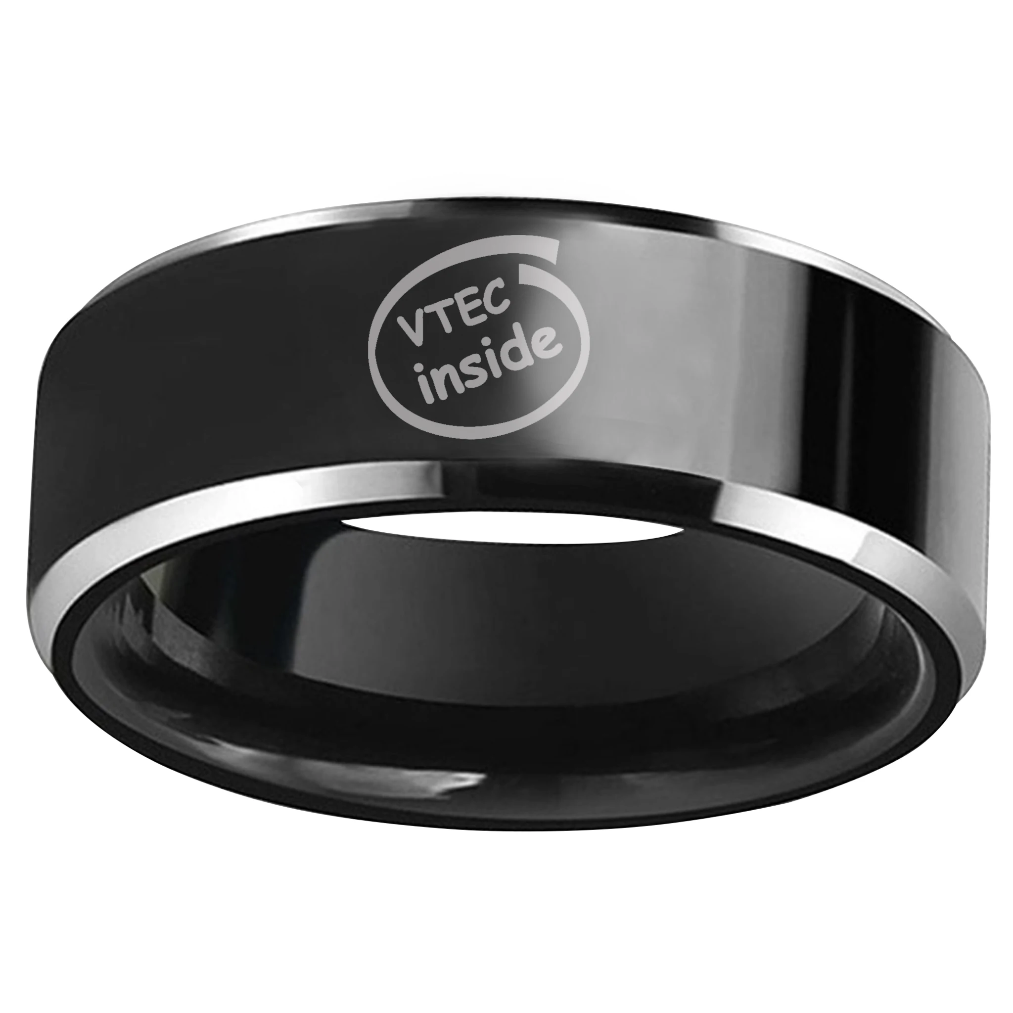 8mm Black Color Matte Flat Men Cool Ring Comfort Fit With Vtec Inside Engraved Available Size 7 To 13 | Украшения и аксессуары