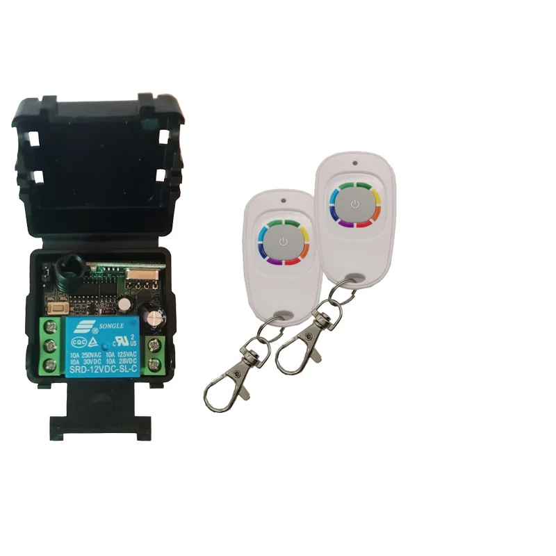 

Mini Wireless RF Remote Control Light Switch 10A Relay Output Radio DC12V 24V 1 CH Channel 1CH Receiver Module +Transmitter