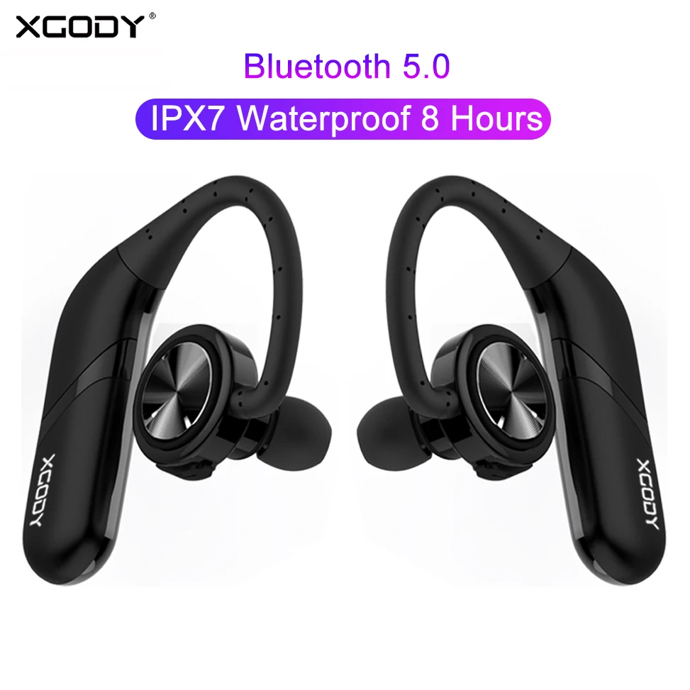 XGODY S800 TWS Bluetooth 5 0 наушники ушные крючки IPX7 водонепроницаемые беспроводные