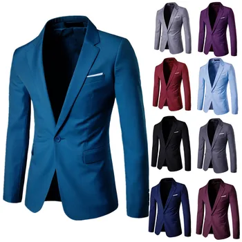 

Free Shipping High Quality Men's One Button Slim Fit Suit Men Business Casual Suits Man Groom Big Size Blazer Jackets Homme Coat