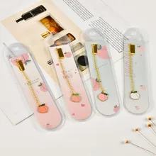 Kawaii металлическая Закладка Милая мята персик металлическая подвеска Закладка для книг бумага скрепки для бумаги страницы маркер канцелярские принадлежности Школьные принадлежности