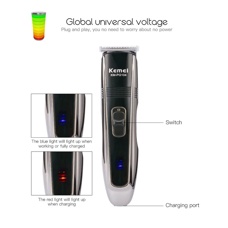 Kemei перезаряжаемый электрический триммер для волос профессиональная машинка для стрижки волос для стрижки для мужчин для укладки волос триммер для бороды машинка для бритья