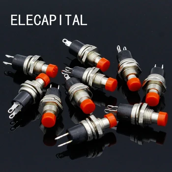 

10pcs NO Normally Open Mini Momentary Spring Return Push Button Switches Red