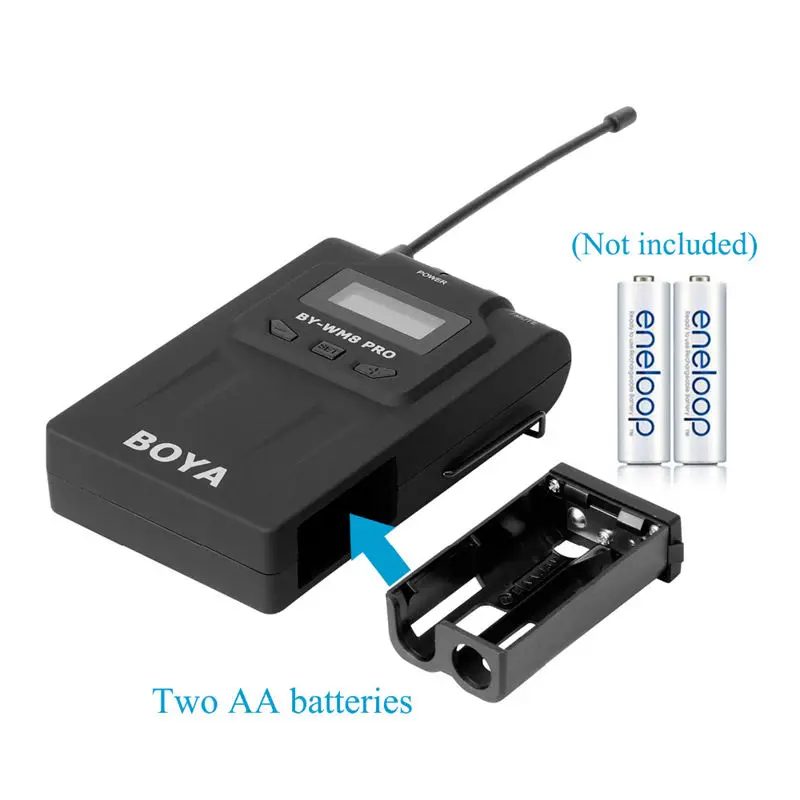 Boya By-Wm8 Pro-K2 Uhf двухканальная Lavalier Беспроводная микрофонная система с ЖК-экраном для Canon Nikon_ Dslr камеры видеокамеры