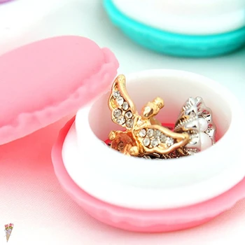 

1pcs Cute Pink Color Macaron Jewelry Box Organizer Mini Storage Box Clip Holder Case