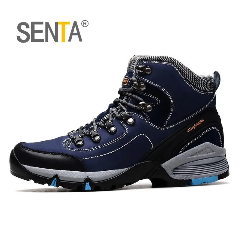 

SENTA New Winter Plus velvet Men Hiking Shoes Non-slip Breathable Trekking Walking Sneakers Outdoor Mountain Climbing Boots
