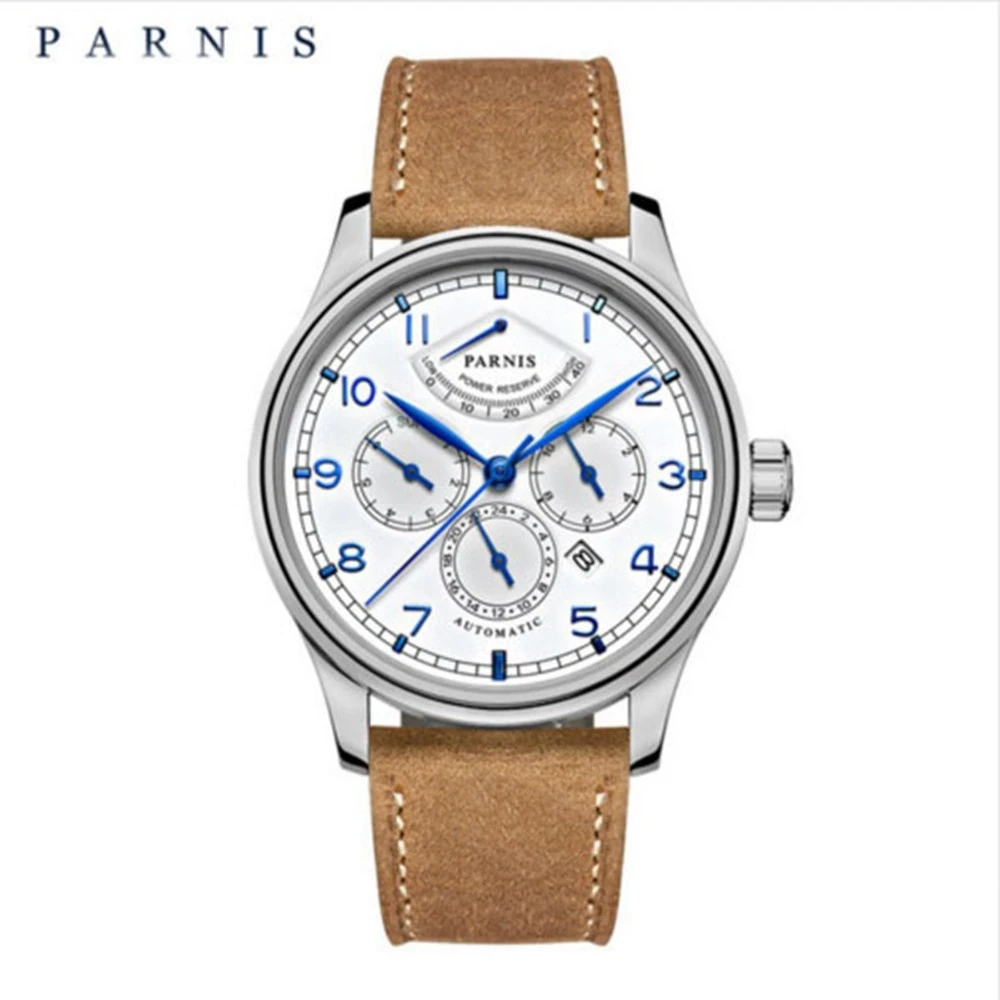 Parnis Sapphire Crystal Mechanical Automatic Mens Watch Power Reserve Month Day Show Watch Slim Miyota 9100 Movement Mechanical Watches Aliexpress