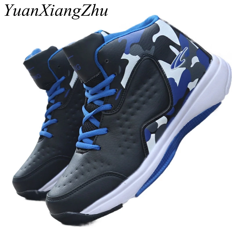 

2019 New Men High-top Basketball Shoes Shock Absorption Men Casual Shoes Man Sneakers Winter Outdoor Waterproof Leather Boots