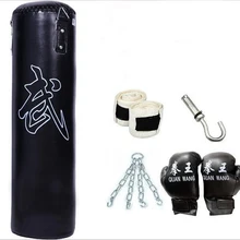 Высокое качество, набор из пяти предметов, искусственная кожа, подвесной боксерский мешок с песком, боксерская сумка, боксерская сумка для фитнеса, мешок для песка