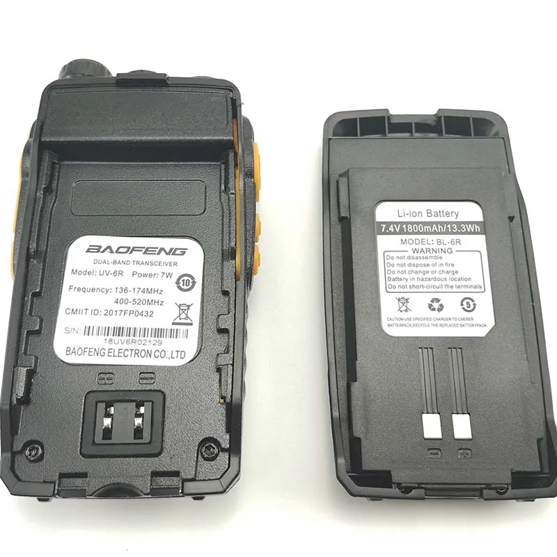 Baofeng UV 6R оранжевый клавиатура 7 Вт иди и болтай Walkie Talkie UHF VHF двухполосный УФ