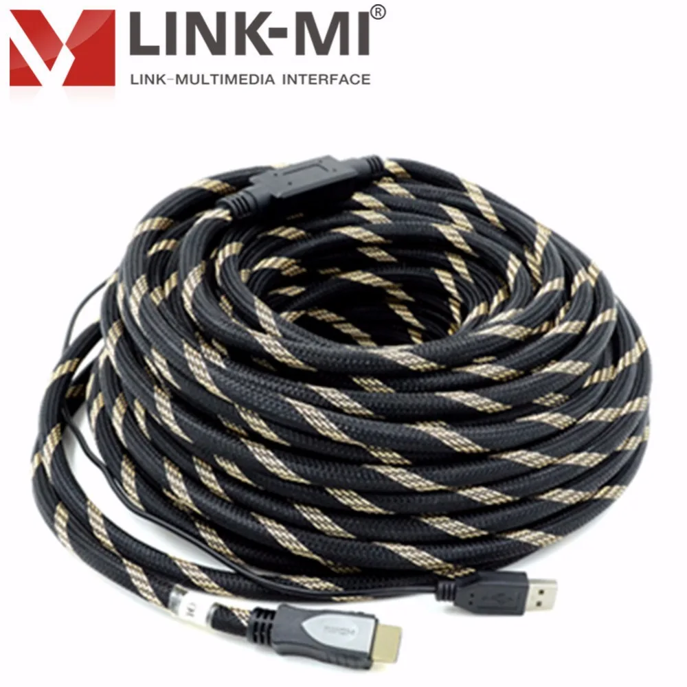 LINK-MI V1.4 HDMI кабель 30 м Папа-папа поддержка 1920x1080p усилитель сигнала чип 26AWG для проектора HDTV с Ethernet HDMI портом
