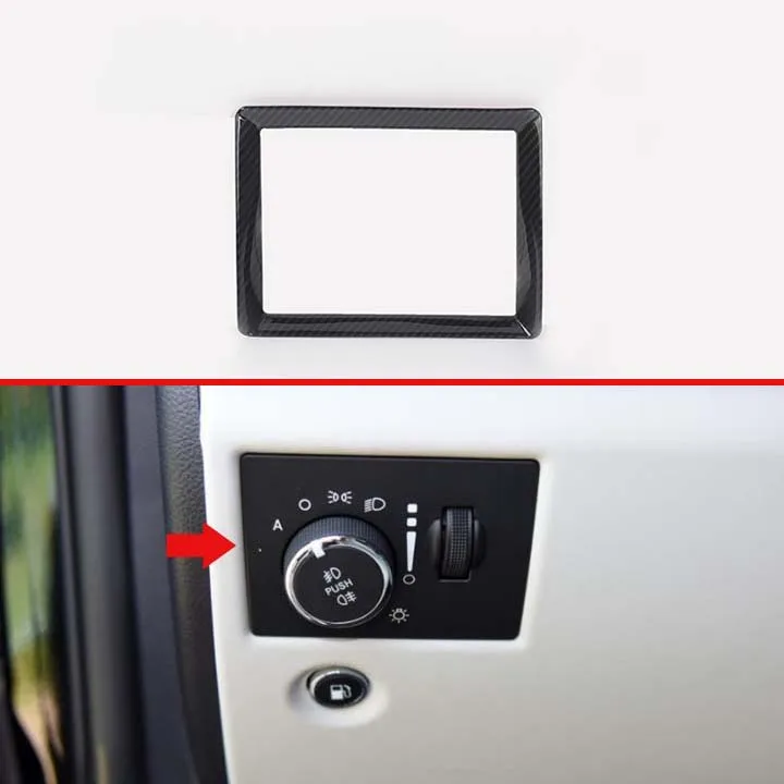 

For Jeep Grand Cherokee 2018 2019 Car Styling Accessories Carbon Fiber Style Head Light Switch Button Control Panel Cover Trim