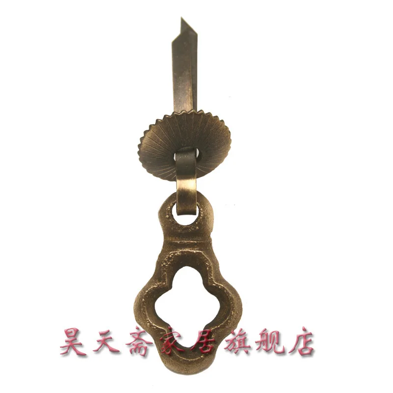 

[Haotian vegetarian] Chinese antique furniture copper fittings copper handle cabinet drawer handle HTE-095