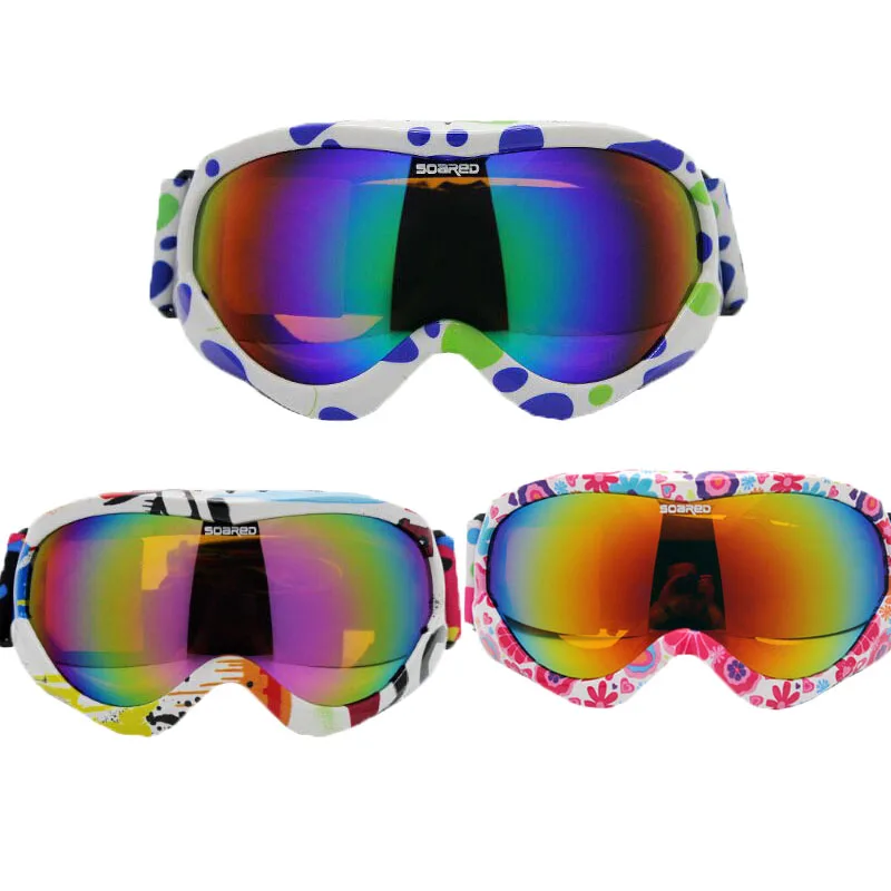 

SOARED Winter Ski Goggles Kids Ski Glasses Double Anti-fog Large Spherical Lens for Boys and Girls With Box for 4- 14 Years