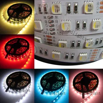

10M 2x5M 60LEDs/M RGBW LED Strip Light 4 Colors in 1 SMD 5050 Chip SMD RGB+Cool White 12V White PCB IP30 high quality