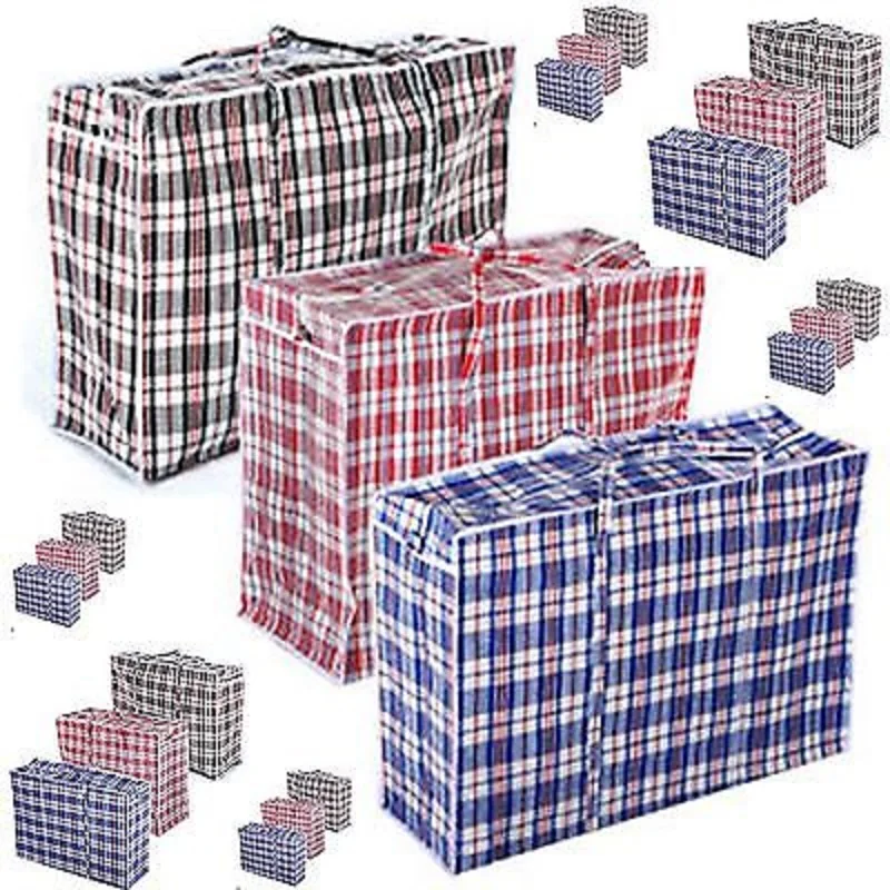 

Jumbo Small Laundry Bags Zipped Reusable Large Strong Shopping Storage Bag Random Color