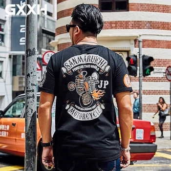 

2019 tide brand Large size Cotton Short-sleeved Black Breathable T-shirt Summer Loose Round Neck Print Shirt Size XXL-7XL