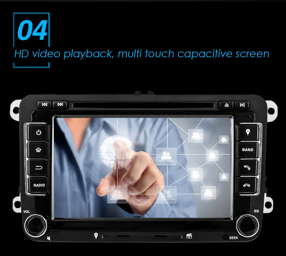 Excellent Eunavi Octa Core Android 9.0 2 Din Car dvd player For VW GOLF JETTA POLO TOURAM PASSAT B6 GPS Navi Stereo Radio touch screen usb 4