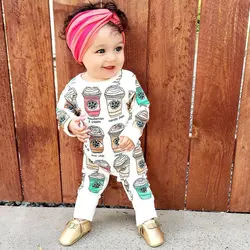 2017 одежда для малышей милый детский комбинезон с принтом мороженого хлопковый комбинезон с длинными рукавами для маленьких мальчиков и