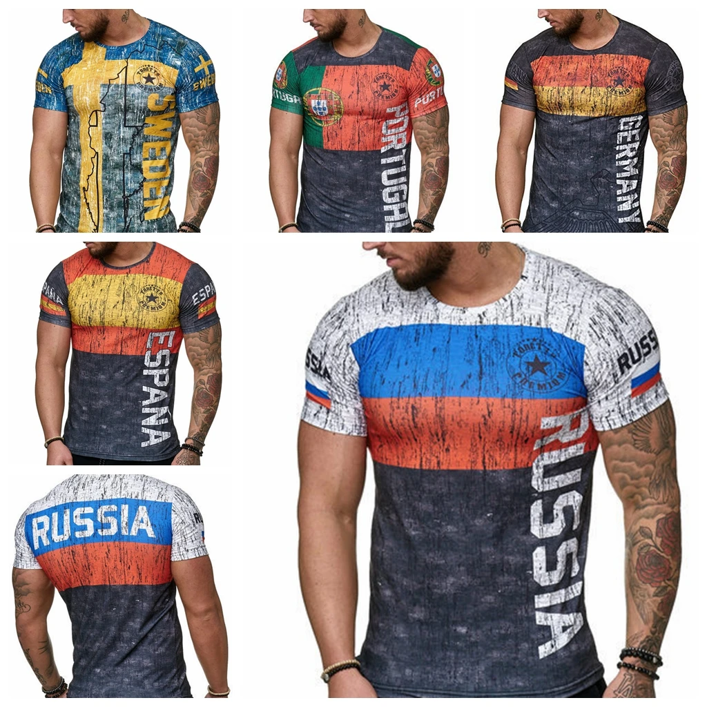 

Russia Germany Espana Shirts 3d Print T Shirt Funny Tee Large Size 4XL Oversized Tops Harajuku Streetwear Unisex Drop Shipping