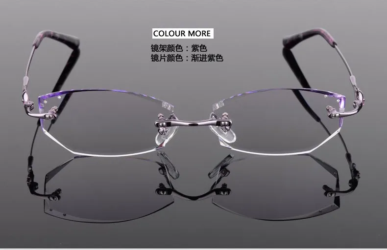 Очки без оправы, алмазные очки для женщин, красивые темпераментные Рецептурные очки миопия, Гиперметропия