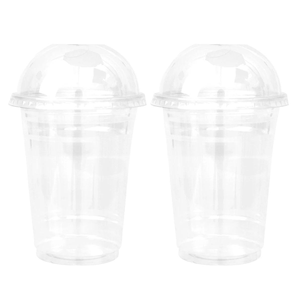 

20pcs/50Pcs Disposable Transparent Plastic Cup Juice Cups Cold Drinks Takeaway Packaging (With Dome Lid)