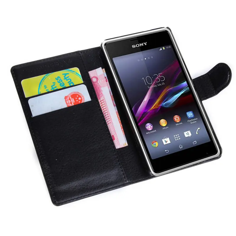 Из искусственной кожи роскошные Micgita для sony Xperia E1 чехол личи шаблон Флип карты