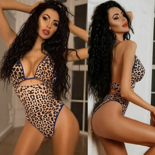 

Sexy Womens Leopard Print Swimwear One Piece Swimsuit Monokini Push Up Bikini Bathing Suit