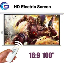 Wholesale 100″ 16:9 HD Electric Projection Screen with Remote Controller Motorized Projector Pantalla proyector Screen