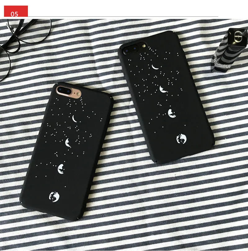 Moon Eclipse Black Matte Phone Case For iPhone 8 8plus 7 7 Plus Cases Clear Phone Case For iphone 6 s 6s Plus Cases Cover Coque  (18)