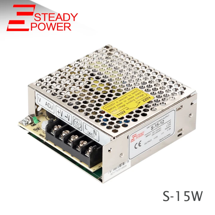 

IP20 Constant voltage 5v 12v 24v 15v 15w switching power supply AC TO DC 15 watt 15v 1a / 5v 3a led driver