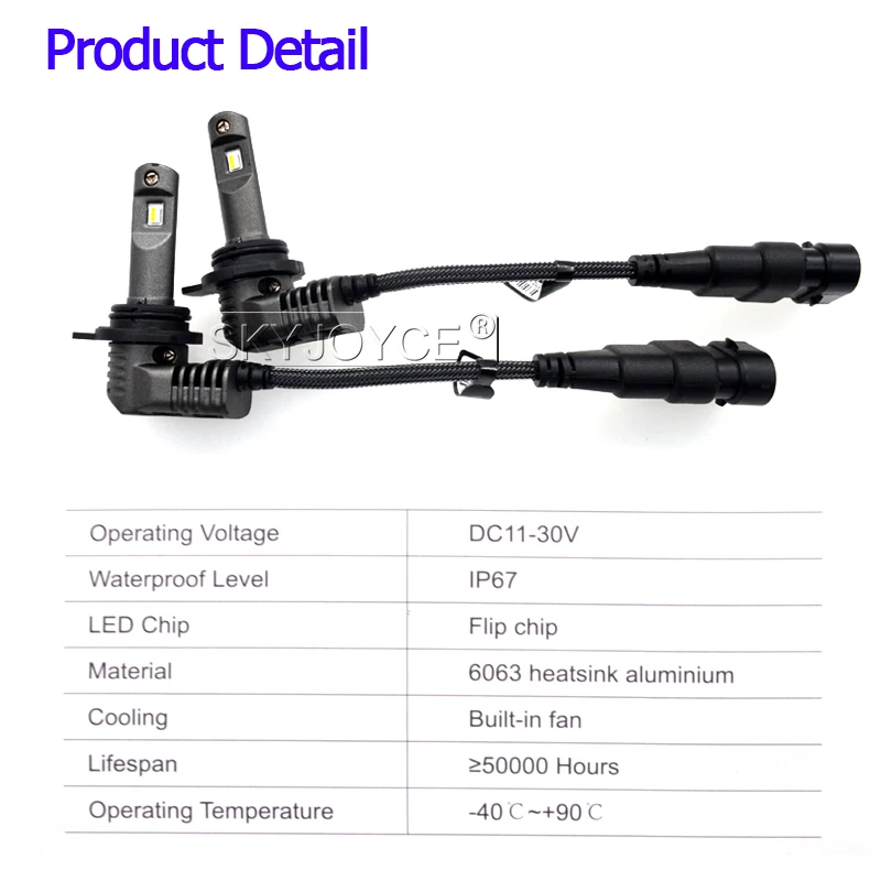 SKYJOYCE Mini P10 LED H7 Car Headlight Bulb 35W 5200LM 6000K H8H9H11 9005HB3 9006HB4 9012HIR2 P13W PSX26W LED Fog Headlamp  (6)