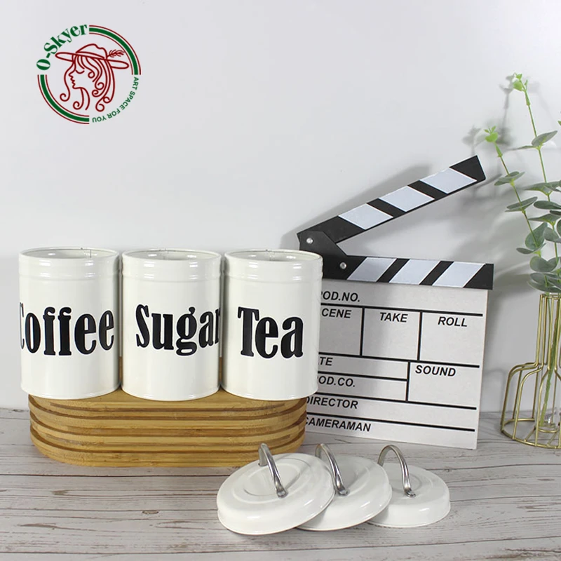 set of 3 tea coffee sugar