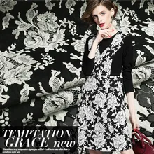 Белые розы жаккардовая ткань Старший обычай платье ветровка ткани одежды оптом высокое качество ткани жаккард