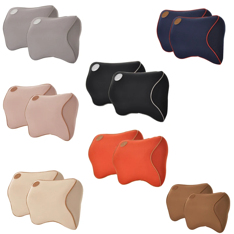 

2pcs Car Safety Seat Support Pillows 3D Memory Foam Neck Headrest Cushion for Mercedes Benz BMW Subaru Hyundai Car Accessories