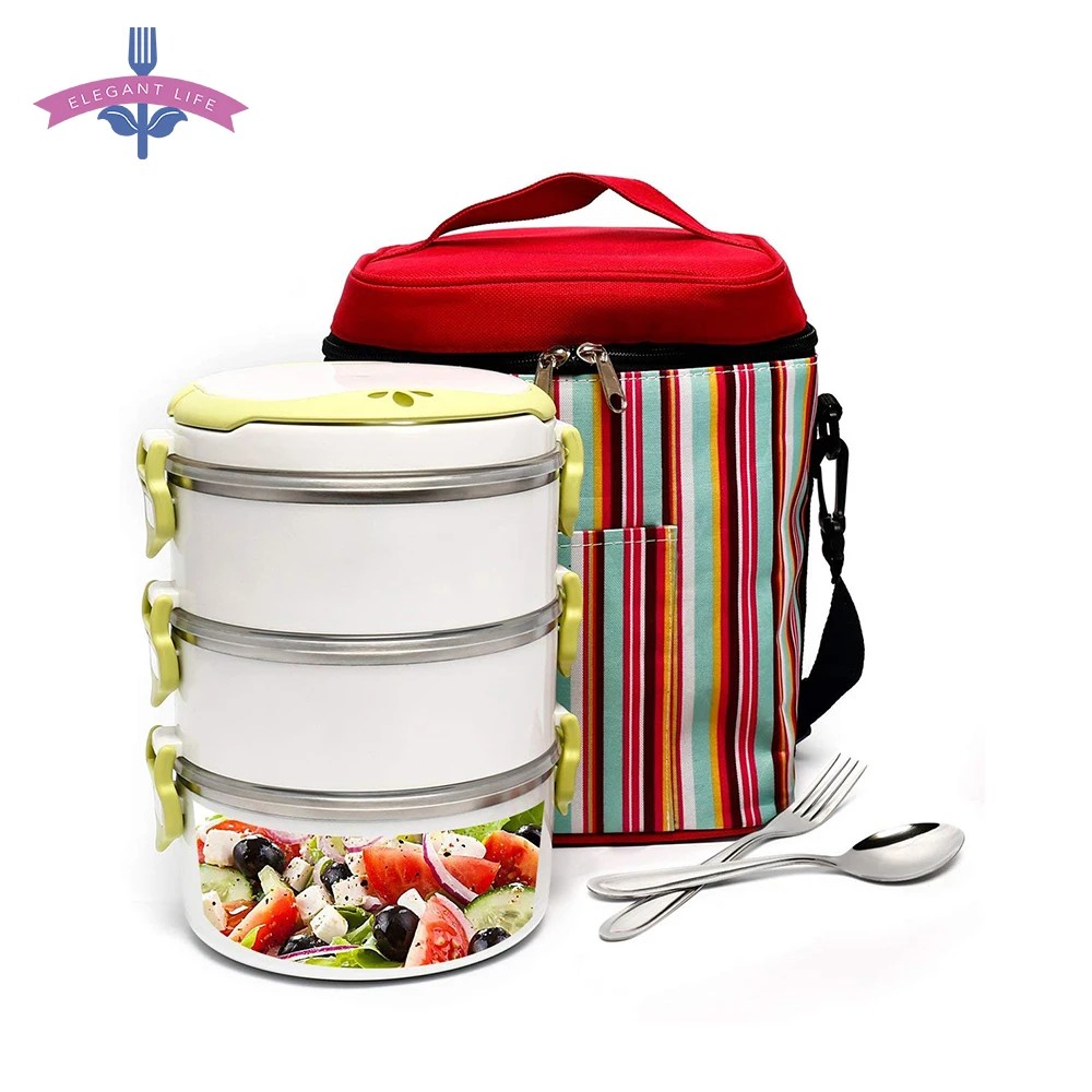 

3 Layer Lunch Box Food Storage Box Container Japanese Bento Box Leak-Proof Heat/Cold Insulated Food Case Picnic School Kids Gift