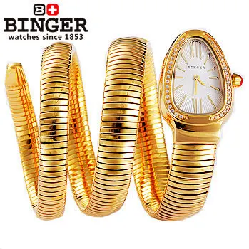 Binger Snake Chain Design Watch Style Fashion Bracelet Quartz Wristwatch Luxury Novelty Design High Quality Women