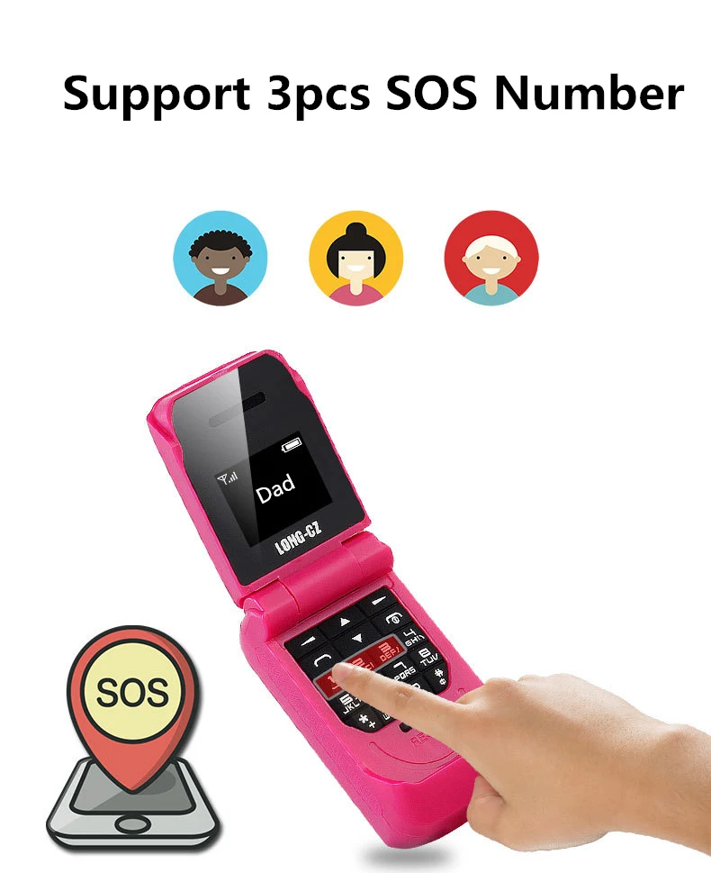 Mini J9 Flip cell Phone 0.66" Smallest Mobile Phone Wireless Bluetooth Dialer FM Magic Voice  russian language 3