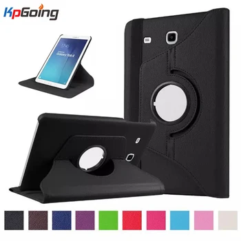 

360 Rotating Litchi Leather Case for Samsung Galaxy Tab E 9.6 Inch with Stand Function for Samsung SM-T560 SM-T561 Sleeves Cover